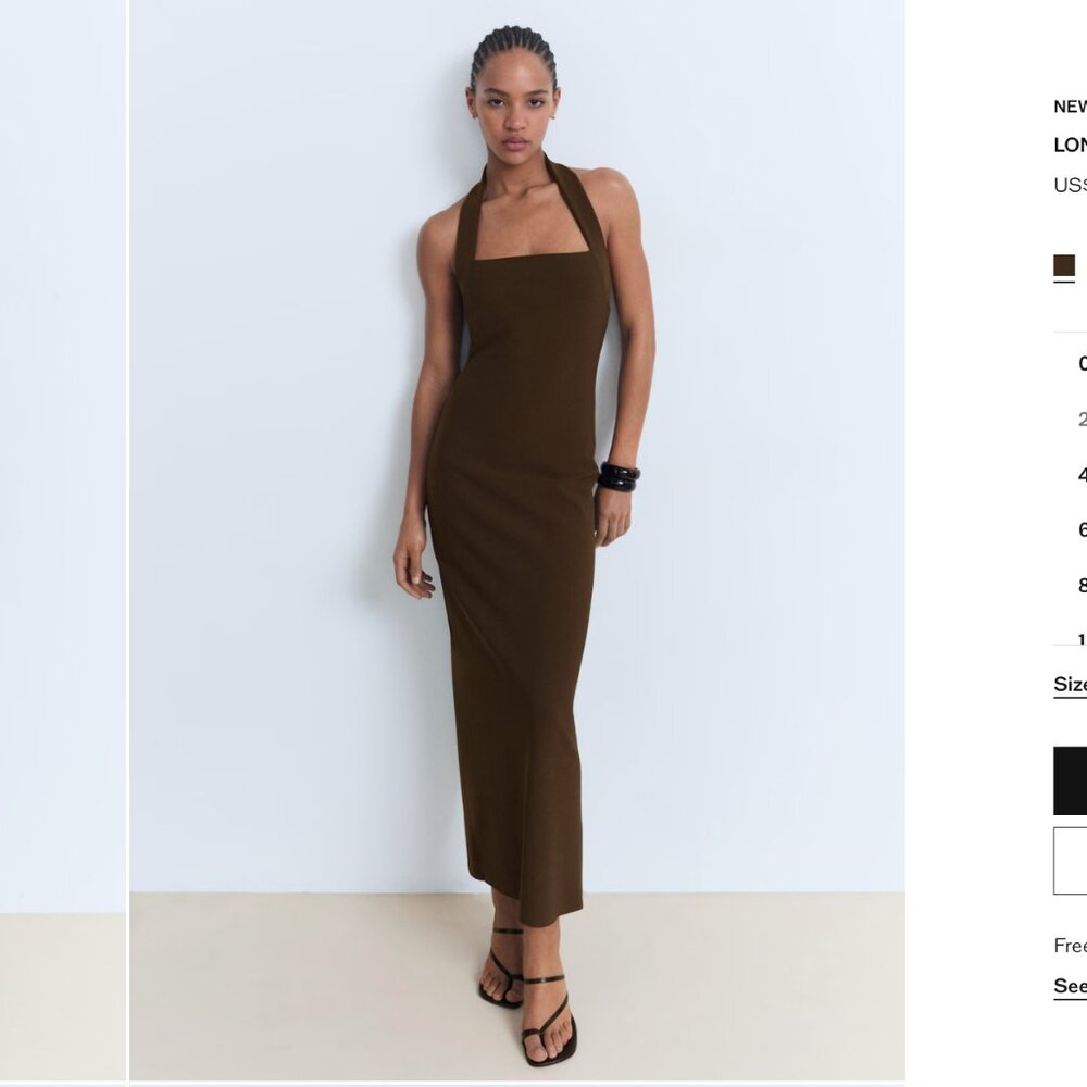 Brand new Mango Long halter-neck dress